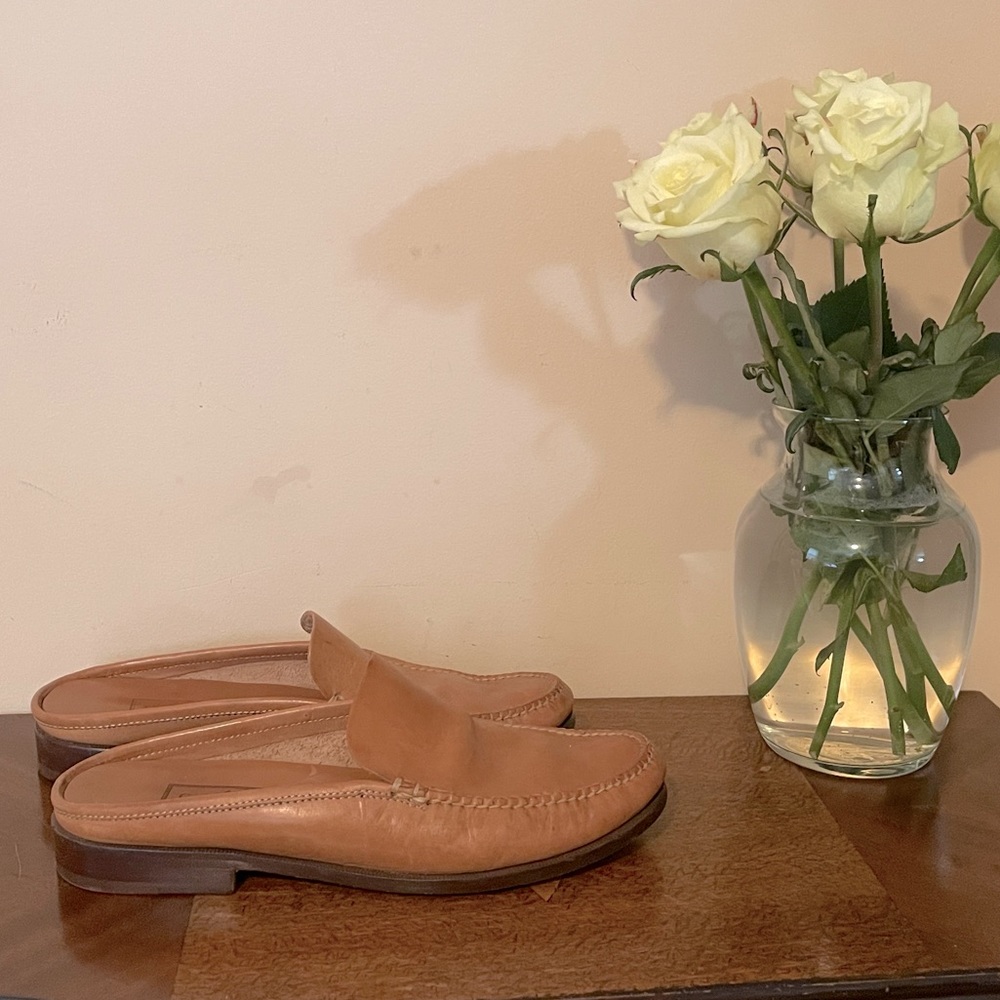 Cole Haan 8.5 Vintage Tan Leather Mules